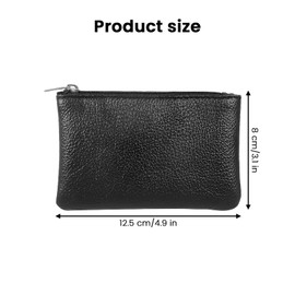 ONEBOOM Pack of 2 coin purses for women, Lychee print zip coin purse, comfortable feel, practical design, suitable for coins, coins, gift cards, credit cards, ID cards, receipts, black, green, Black