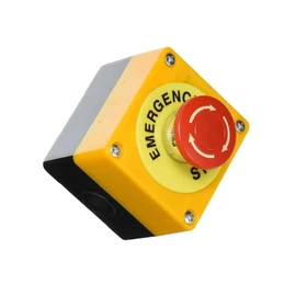 AC660V 10A - Interruptor de botón de parada de emergencia con concha de plástico rojo