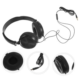 Operitacx Over Ear Headphones with Microphone Lightweight Foldable Design Volume Control for Smartphones and Tablets Black