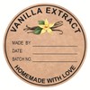 Vanilla Extract Sticker,2 inch 300pcs Round Vanilla Extract Sticker for