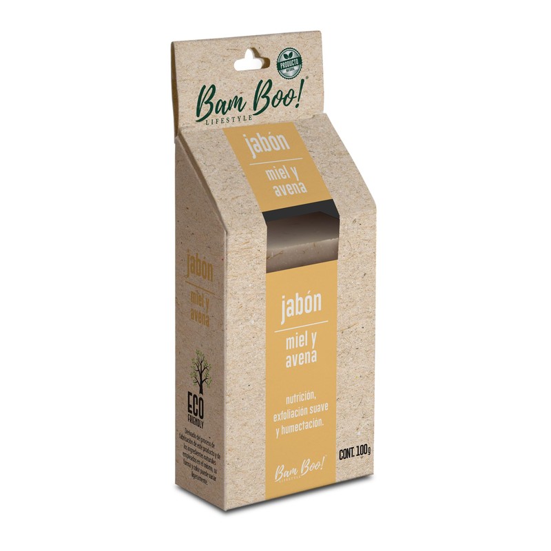 5 Pack Jabón Artesanal Natural Miel Avena 100 G Bam
