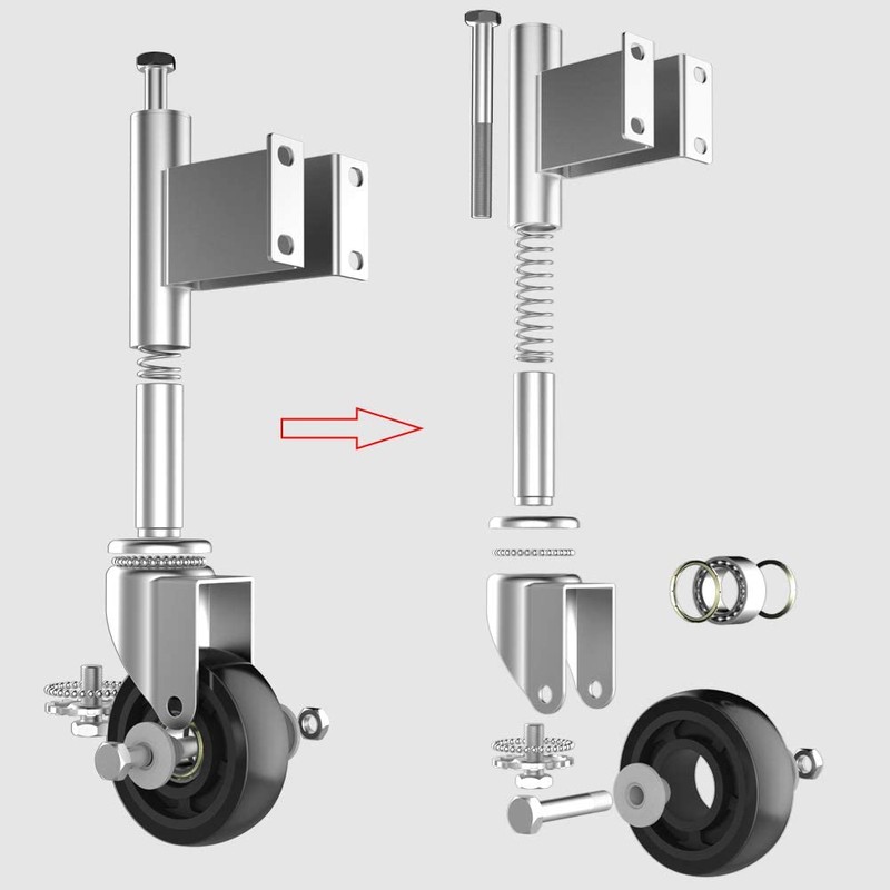 Homhoo Spring Loaded Gate Casters 4” Heavy Duty Gate Caster