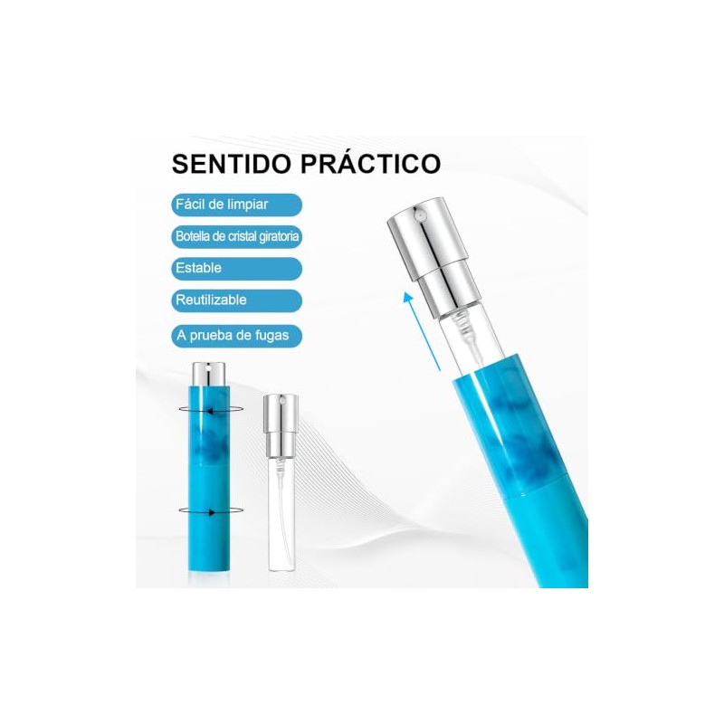 5PCS Atomizadores Recargables de Perfume para Viaje de 10ML, Mini