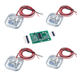 Geekstory 4pcs 50kg 110lb Half Bridge Load Cell Electronic Weighing Sensor Load Cell + HX711 AD Weighing Module Weight Module for Arduino, Kitchen Scales Electronic Kitchen Scales Jewelry Scales