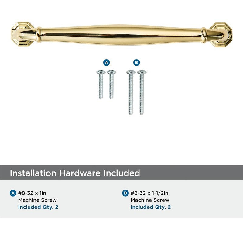 khtumeware 10 Pack 5 Inch(128mm) Polished Brass Cabinet Pulls Unlacquered