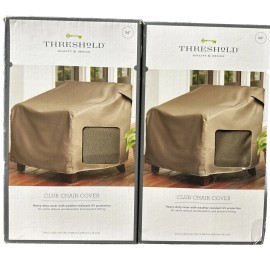 Threshold 2 OfThreshold Heavy-Duty Chair Cover  34”L X 33-1/4"W X 30"H Brown UV protection