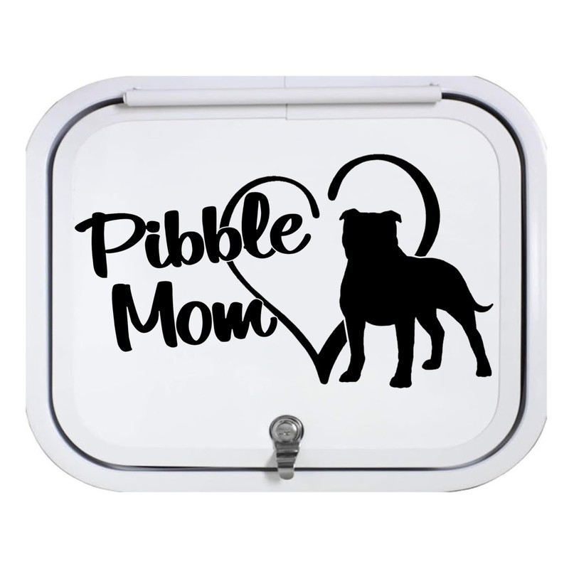 Pibble Mom Pit Bull Black Decal Sticker Pittie Lover 7.0