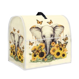 chaqlin Sunflower Elephant Stand Mixer Cover Compatible with 4.5-5 Quart Kitchen Aid Mixer Protective Gifts Dust Covers for Mixers Foldable Mixer Accessories for Kitchen