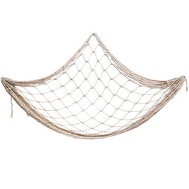 Fishing Net Decoration Decorative Fishing Net Nautical Decorative Fishing Nets Wall Hanging Decor Photo Wall Hanging Beige Hand Woven Wall Net with Hook Mediterranean Sea Style Decor for Party Home