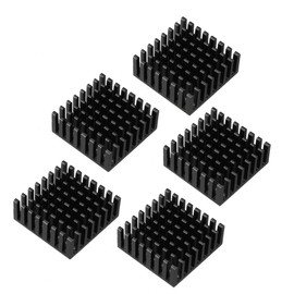 uxcell Aluminum Heatsink Cooler Circuit Board Cooling Fin Black 25mmx25mmx10mm 5Pcs for Led Semiconductor Integrated Circuit Device