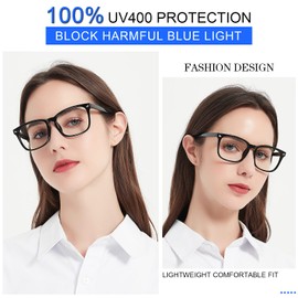 MARE AZZURO Trendy Bifocal Reading Glasses Women Blue Light Blocking Outdoor Readers 1.0 1.25 1.5 1.75 2.0 2.25 2.5 2.75 3.0 3.5 (Black, 3.50)