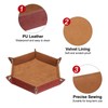sourcing map PU Leather Dice Tray Unisex Valet Tray Folding