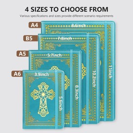 JOHSBYD Christian Notebook Gifts for Women Men,Religious Bible Verse Notebook,Faith Prayer Journal for Women Christian Easter Gifts School Supplies (A6 Cross Light Blue)