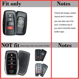 Handmade Leather Remote Key Fob Cover for Toyota Camry XLE XSE LE SE Corolla Avalon C-HR Highlander Prius RAV4 4Runner Prado