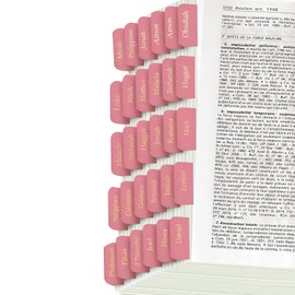 80 Pcs Leather Bible Tabs - 66 Tabs and 14 Blank Tabs Bible Index Tabs Easy Apply - Laminated Bible Tabs for Women Men Study Bible Journaling Book Labels Old and New Testament - Rose Gold
