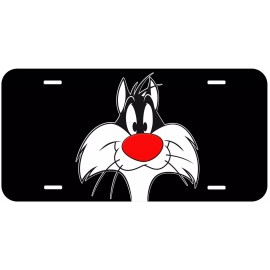 Sylvester Black Aluminum Novelty Auto License Plate
