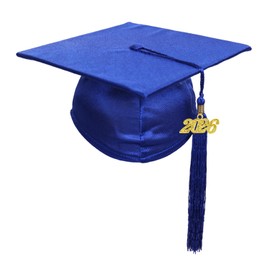 Newrara Shiny Kindergarten and Preschool Graduation Cap for Kids with Tassel (Royal Blue)