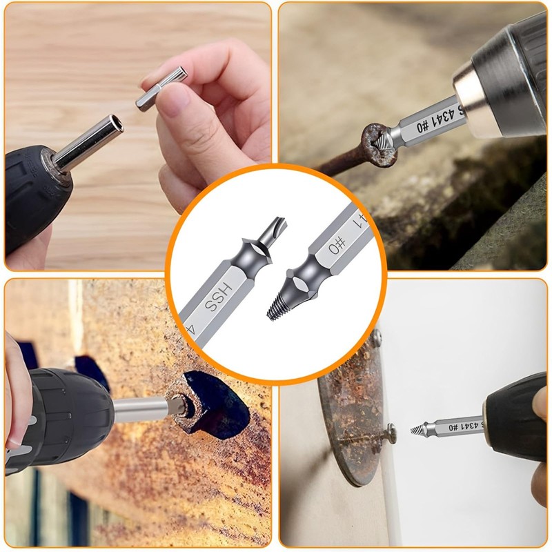 CeyMlem Damaged Screw Extractor, Split Screw Extractor, Set of Tools
