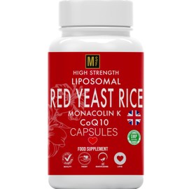 Red Yeast Rice 1200mg | 120 Red Yeast-Rice Capsules | 4 Months Supply 1-A-Day | High Strength Monacolin K with CoQ10 | Liposomal Max Absorption Formula | No Artificial Fillers, Vegan, UK Company