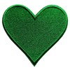 MISDONR 3pcs Green Heart Embroidered Iron on Patches for Clothing