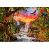DePhoto 7x5FT Jungle Forest Animals Backdrop Tropical Rainforest Safari Background