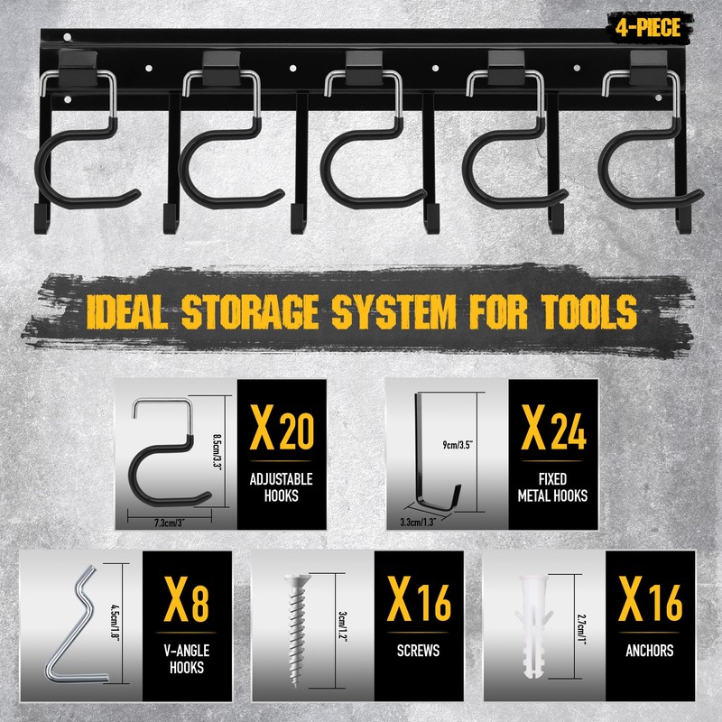 ELEAD 68'' All Metal Adjustable Garden Tool Organizer: Garage Tool
