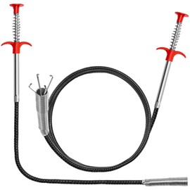 Drain Snake, 2 Pcs Drain Clog Remover(63 In And 35.5In), Upgraded Sink Drain Cleaner, Flexible Plumbing Snake With 4 Claws, Snake Drain Hair Removal Tool, Toilet Snake Drain Clog Remover