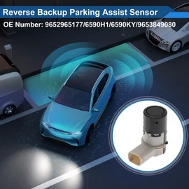 REPAIROCK No.9652965177 Reverse Backup Parking Sensor for Citroen C4 Coupe 2004-2011 for Peugeot 207 CC 1.6 16V 2007-2013 Black Parking Aid Assist Sensor 1 Pc