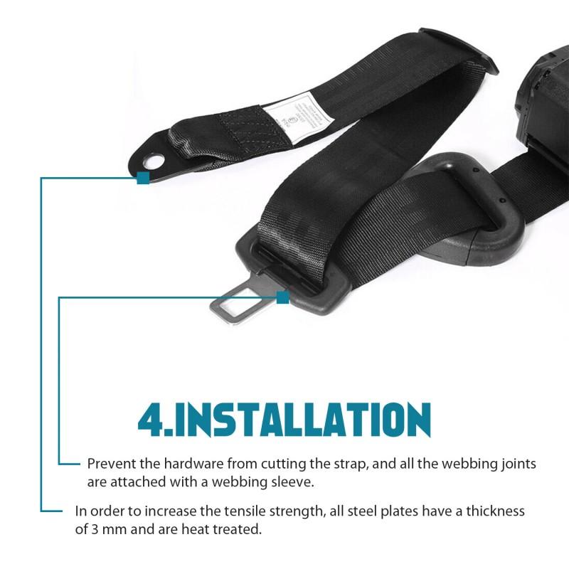 MGT 3.6M 3 Point Retractable Adjustable Car Seat Belt For