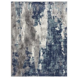 Luxe Weavers Rugs – Euston Modern Area Rugs with Abstract Patterns 7681 – Medium Pile Area Rug, Dark Blue, Light Blue / 2 x 7