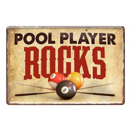 Pool Billiard Tin Sign - Metal Sign with Funny Saying for Pool Player - Retro Decorative Sign for Billiard Room Billiard Club - Billiard Accessory - Gift Idea Billiard Player - 30 x 20 cm