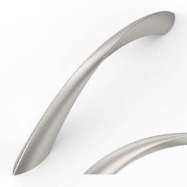 Amerdeco 10 Pack Brushed Satin Nickel 6.3 Inch(160mm) Hole Centers Kitchen Arch Twisted Cabinet Pulls Cabinet Hardware Kitchen Handles for Cabinets Cupboard Handles Drawer Pulls ZH0048