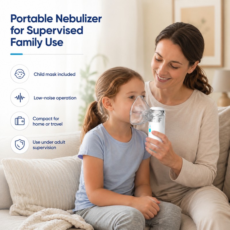Portable Mesh Nebulizer with 3 Mist Levels – Adult &