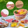Geytetqi 14.2 Inch Natural Wicker Basket with Linen Cotton Cloth
