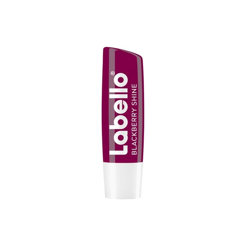 Labello Blackberry Shine Lip Balm with Soft Red Shine for