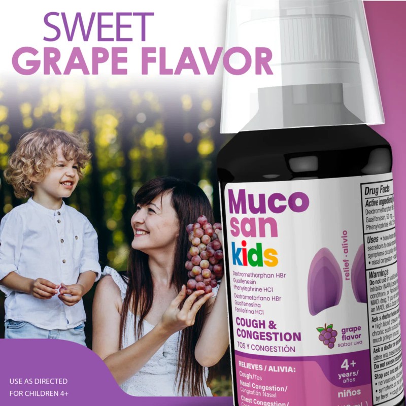 Menper Mucosan Kids Cough & Congestion - Grape Flavor ,