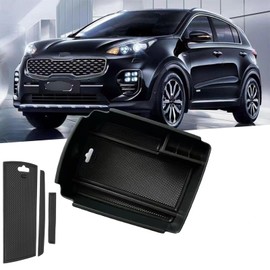 Gah Center Console Organizer Tray compatible with Kia Sportage KX5 QL 2017 2018 2019 2020 2021 2022 Accessories KX5 Insert Glove Box Secondary Armrest Storage Box Pallet Tray for 2020 2019 QL Interior