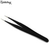 Rolabling 2pcs Elbow & Straight Black Nail Tweezers Rhinestone Picker