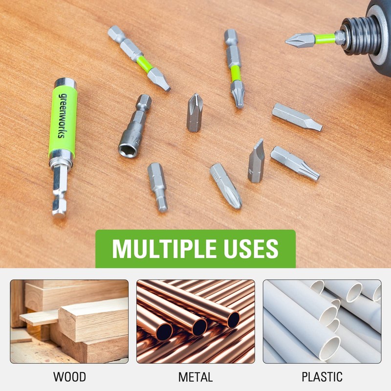 Greenworks Hardened Screwdriver bits (extensive Set of 40 Pieces Pick