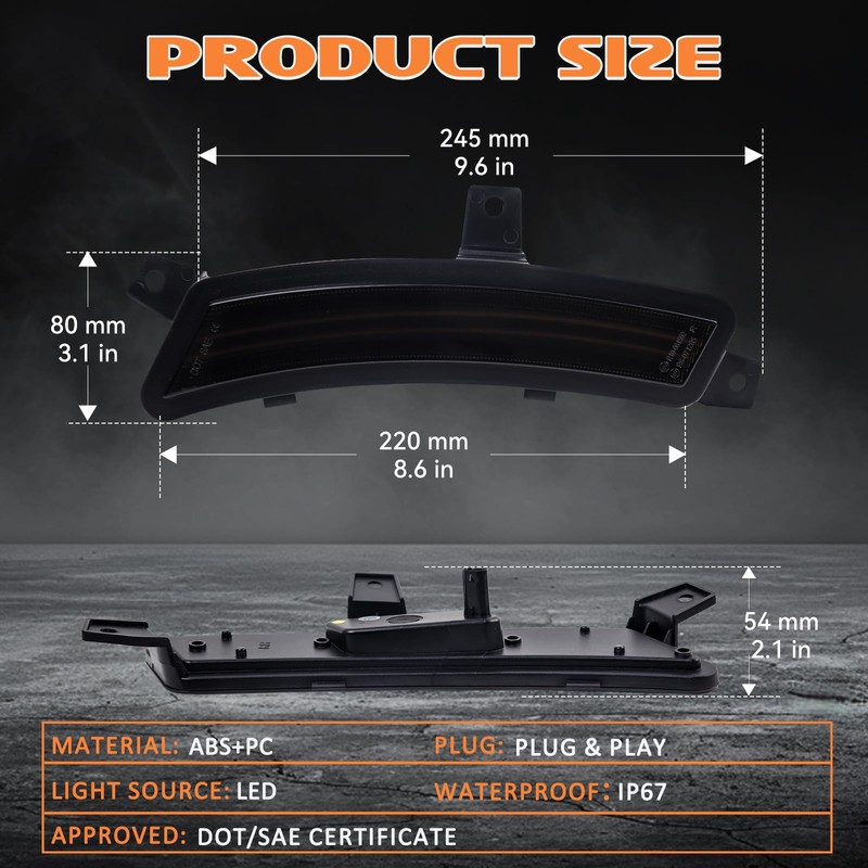 Dynamic Amber LED Side Marker Lights For 2025 2026 Chevy