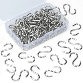 Senkary 100 Pieces 1 Inch Mini S Hooks Small S Hooks Stainless Steel S Shaped Hooks for Crafts, Jewelry and Hanging (Black)