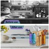 QRU Kitchen Utensil Holder for Countertop (H6.7” x W4.1”), Stainless