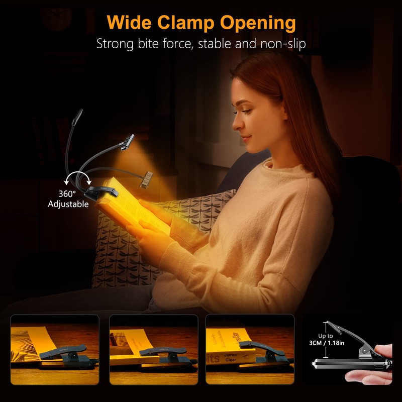 Gritin 19 LED Rechargeable Book Light for Reading in Bed