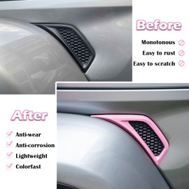 Bonbo 2PCS Exterior Accessories Wheel Eyebrow Side Air Conditioning Vent Outlet Cover Trim for Jeep Wrangler JL JLU Sports Sahara Freedom Rubicon Unlimited Gladiator JT 2018-2024 (Pink)