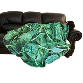 Qualitrusty Spinach Vegetable Plush Blanket - for Adults and Kids, Giant Round Soft Flannel Picnic Blanket, Funny Beach Towel Throw Blanket to Make You Happy Everyday (60 inches)