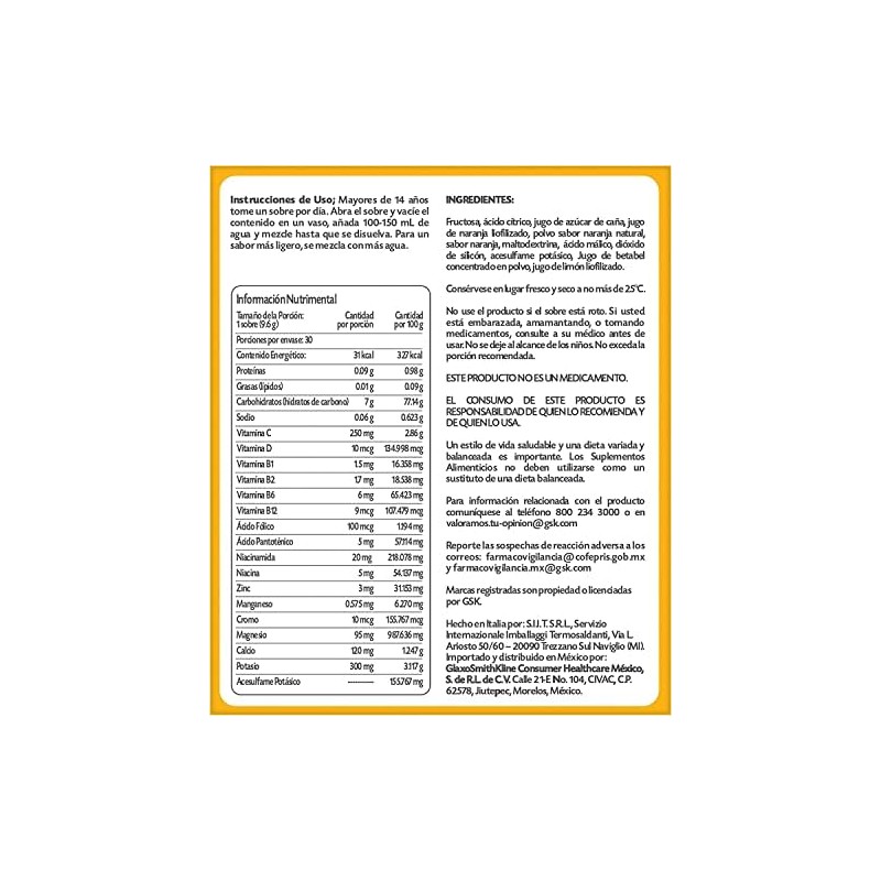 Emergen-C Polvo Efervescente de Vitamina C Sabor Naranja – 10