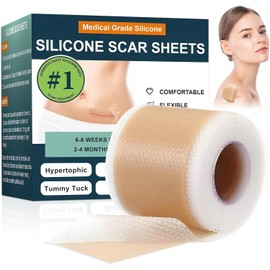 Parches de Silicona para Eliminar Cicatrices, Tratamiento Profesional para Cicatrices Antiguas y Nuevas, Reduce Queloides, Efectivo para Cesárea, Cirugía, Quemaduras y Acné - Parches Invisibles de (Modelo 2)