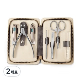 Mr. Green Stainless Steel Nail Care Set + Pouch, Nail Care 7p Set + Luxury Pouch, 2 Sets / 미스터그린 스텐 네일케어 세트 + 파우치, 네일케어 7p 세트 + 고급 파우치, 2세트