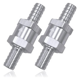 Gasea 2pcs 10mm 3/8'' One Way Aluminium Alloy Fuel Non Return Fuel Check Valve Anti-Backflow Valve