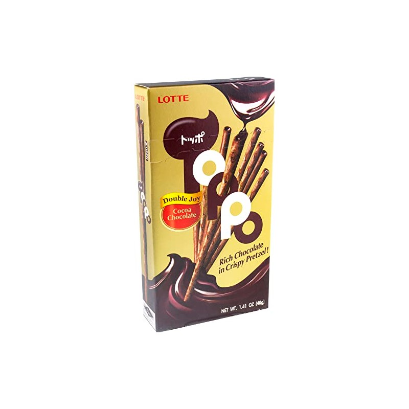 Lotte Toppo Cocoa Chocolate Pretzel, 1.41oz (Pack of 10)